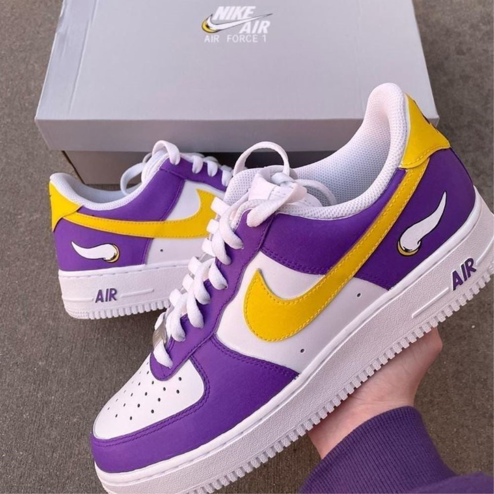 Purple Yellow Custom Sneakers Air Force 1