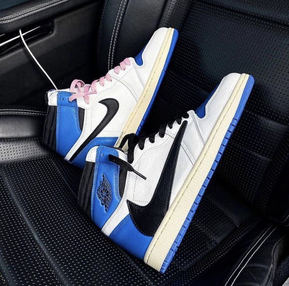 Travis Scott Black Blue Sneakers Custom Air Jordan 1 High