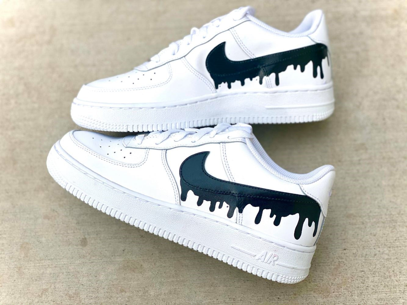 Black Dripping Custom Sneakers Air Force 1