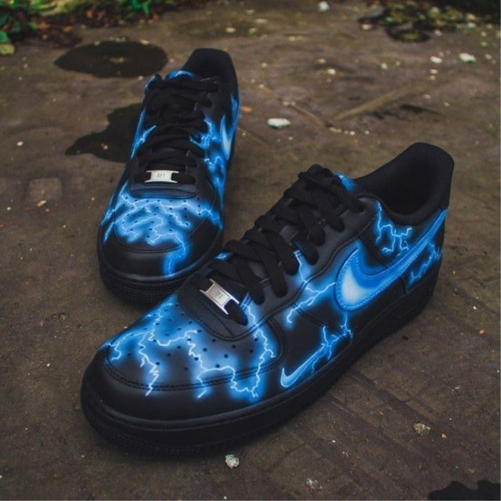 Blue Lightning Custom Sneakers Air Force 1