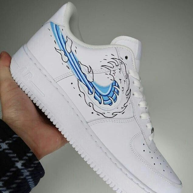 Blue White Wave Custom Air Force 1