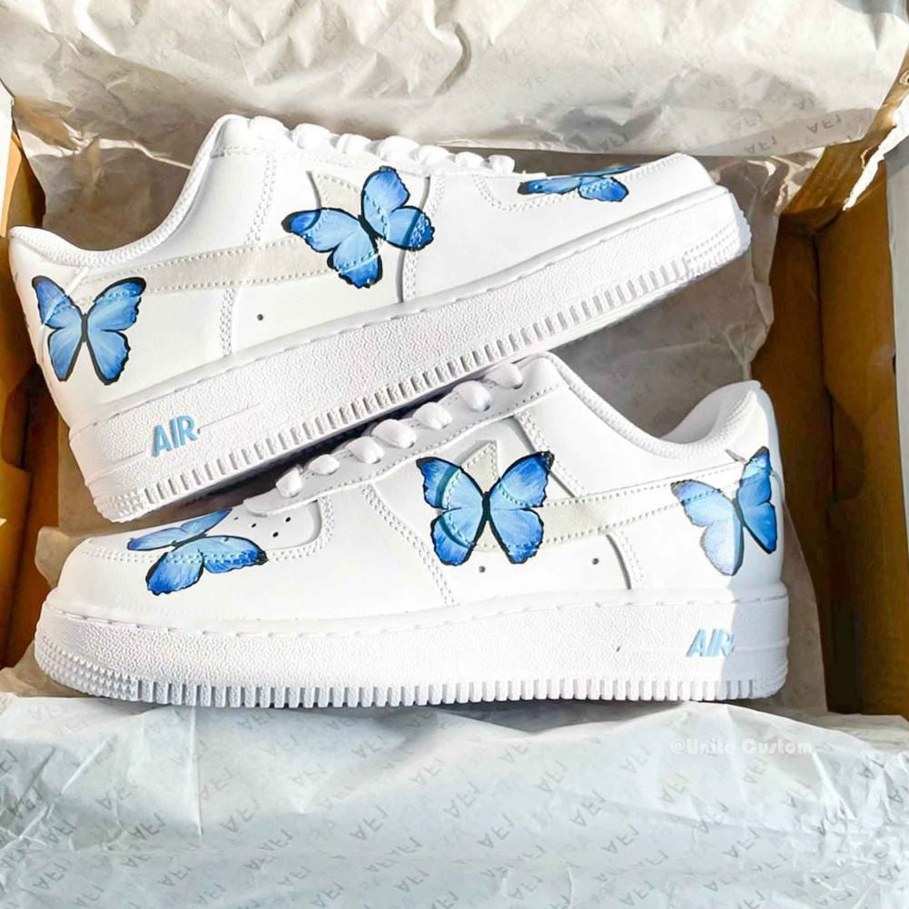 Blue Butterfly Custom Sneakers Air Force 1