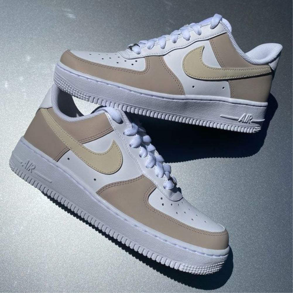 Beige Brown Custom Sneakers Air Force 1