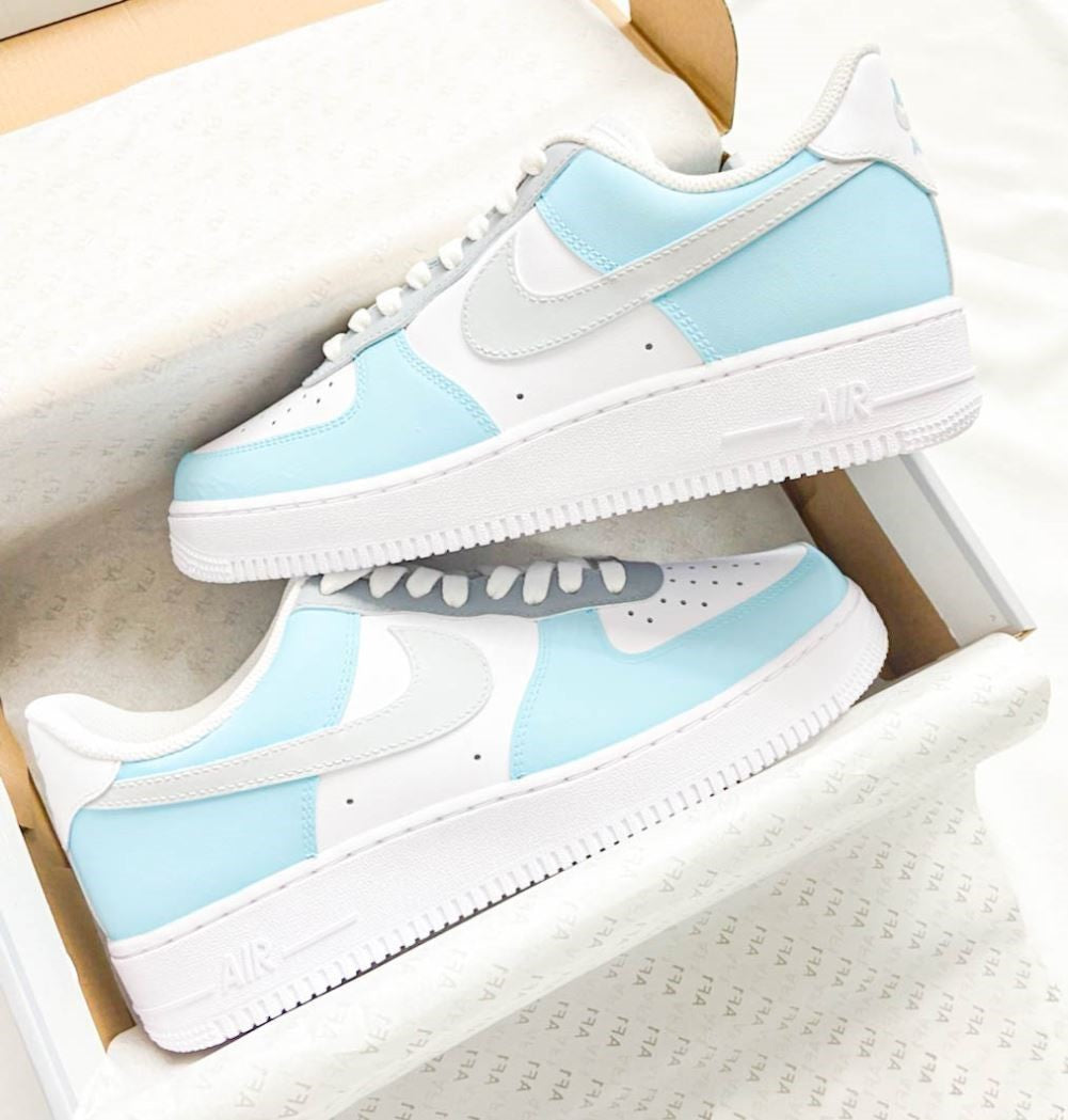 Soft Blue Grey Custom Sneakers Air Force 1