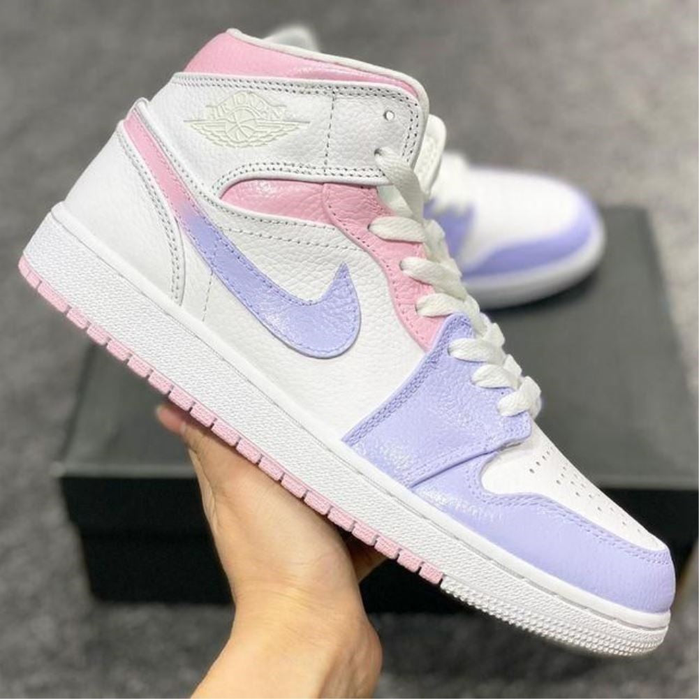 Purple Pink Smooth Custom Sneakers Air Jordan 1