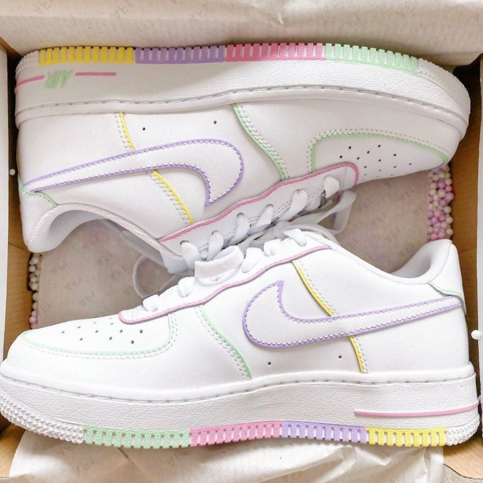 Colorful Lines Custom Sneakers Air Force 1