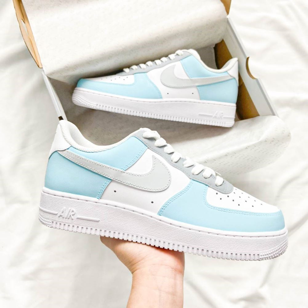 Soft Blue Grey Custom Sneakers Air Force 1