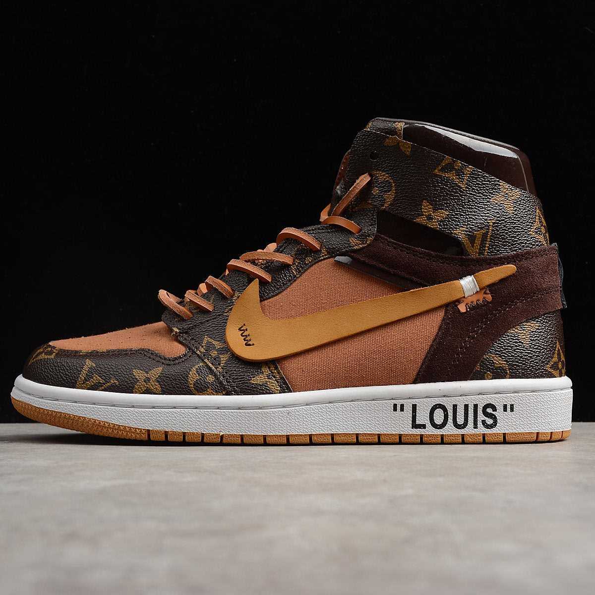 OFF-LOUIS LV Custom Sneakers Air Jordan 1