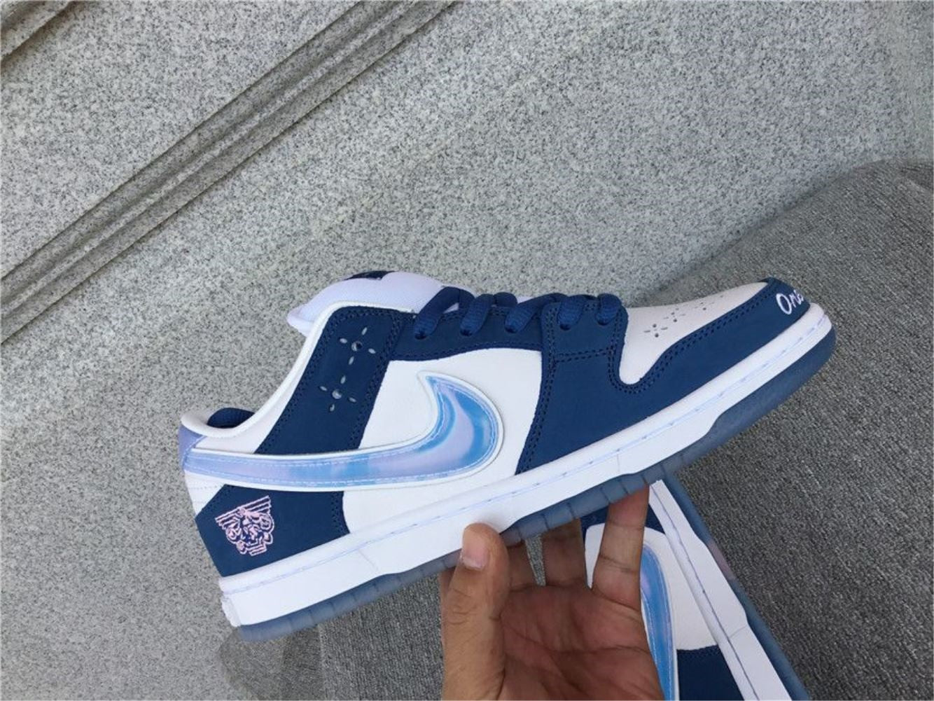 Blue Reflective Custom Sneakers Dunk