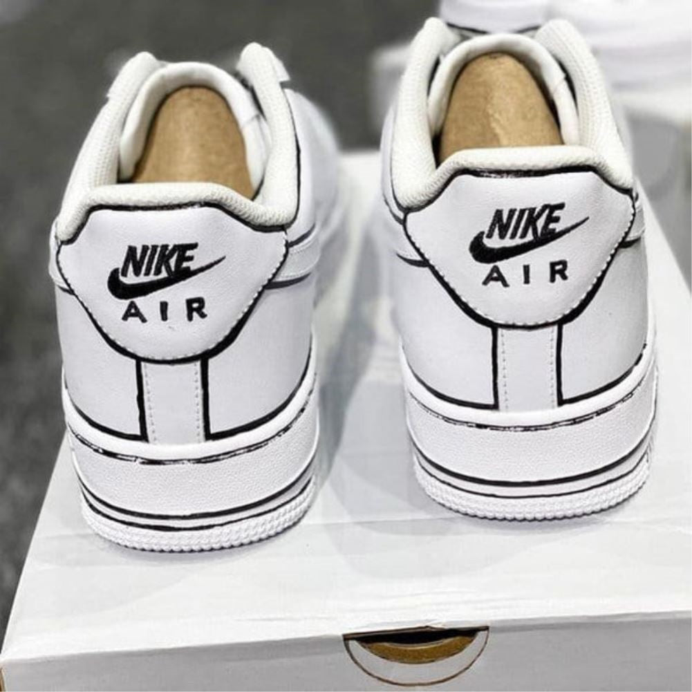 Black Line Custom Sneakers Air Force 1