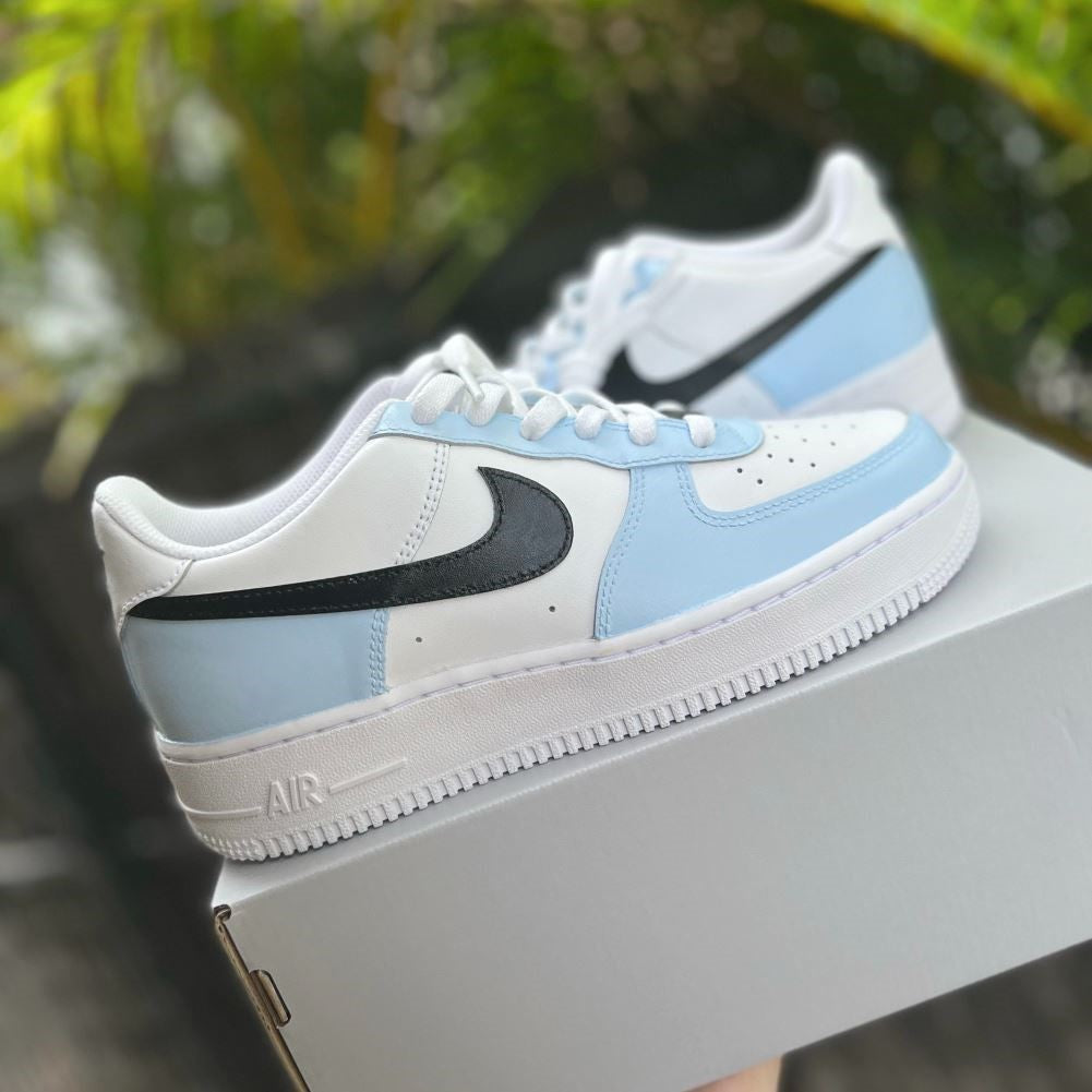 Blue Black Custom Sneakers Air Force 1