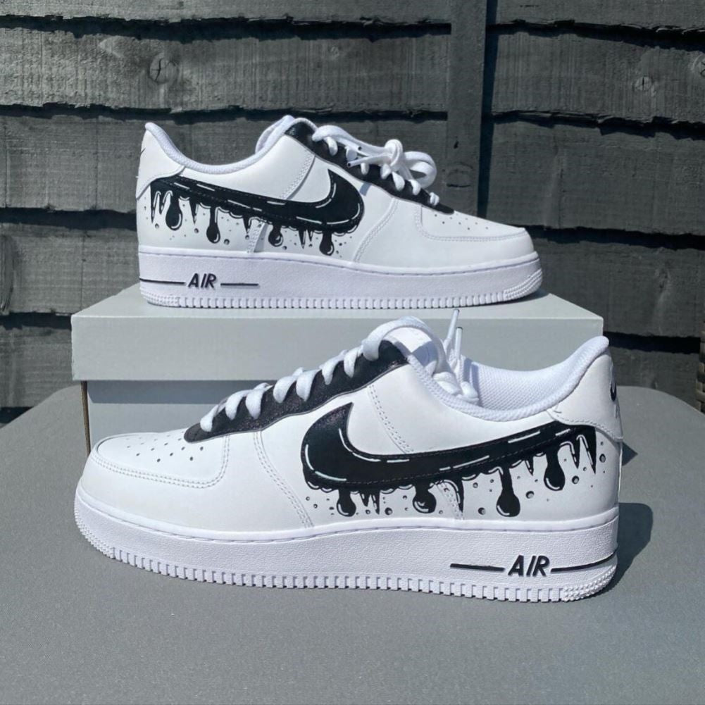 Black Cartoon Drip Custom Sneakers Air Force 1