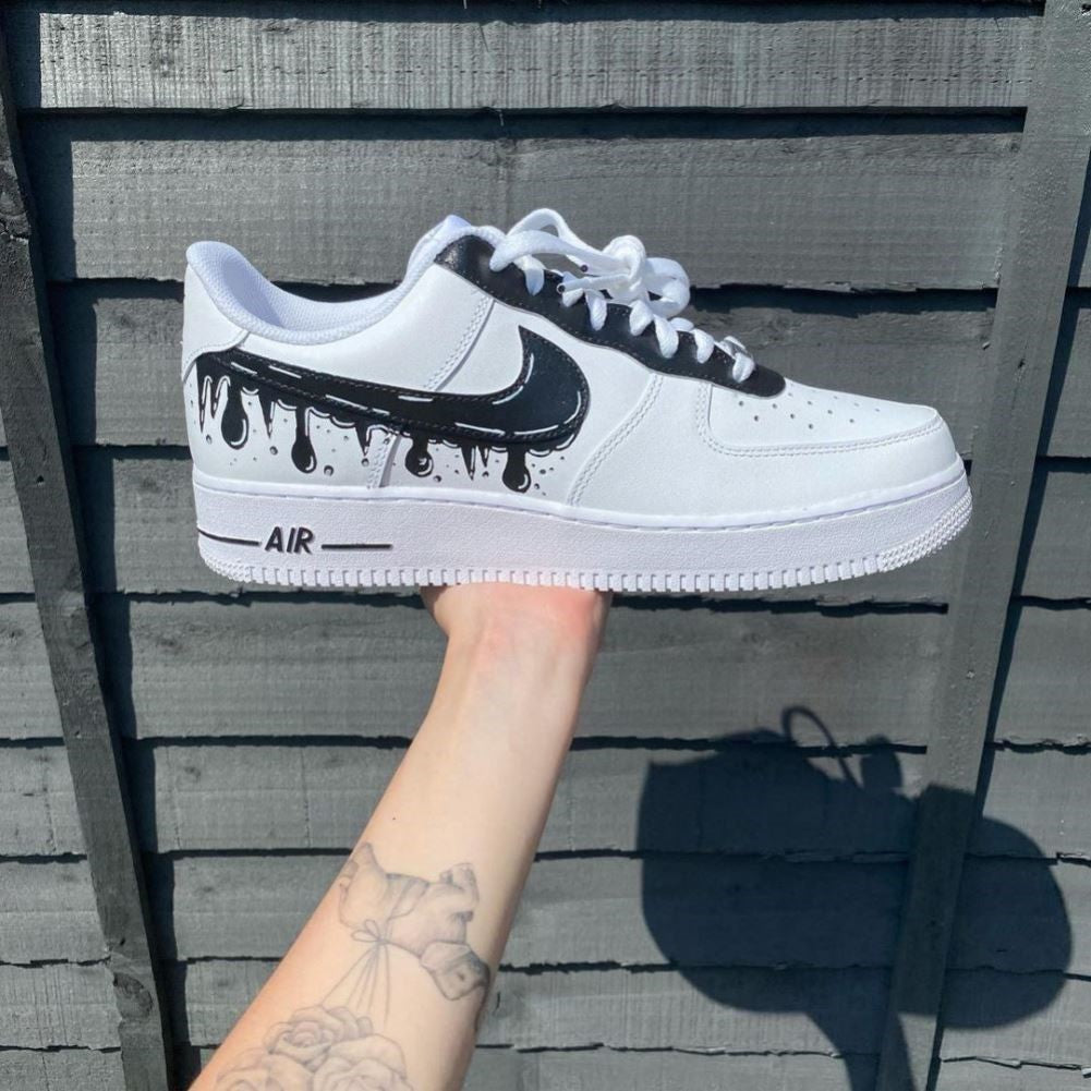 Black Cartoon Drip Custom Sneakers Air Force 1