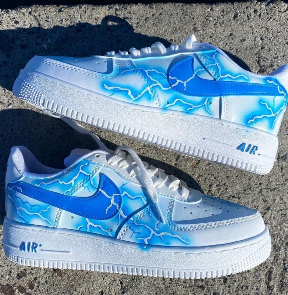 Blue Lightning Custom Sneakers Air Force 1