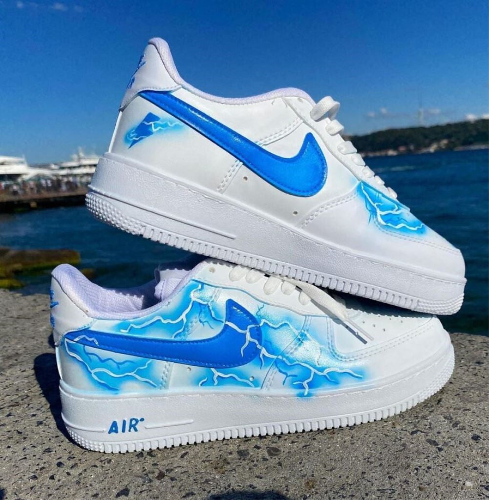 Blue Lightning Custom Sneakers Air Force 1