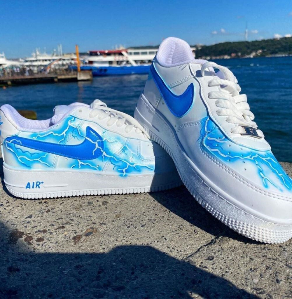 Blue Lightning Custom Sneakers Air Force 1