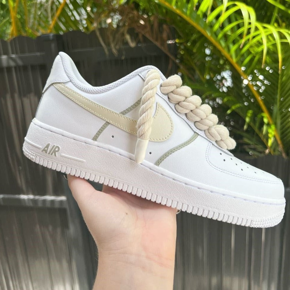 Beige Rope Custom Sneakers Air Force 1