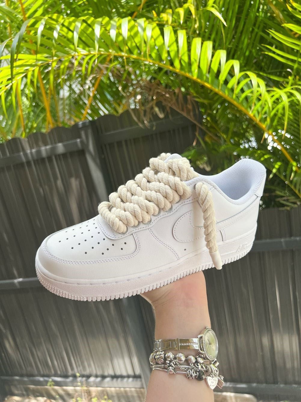 Beige Rope Custom Sneakers Air Force 1