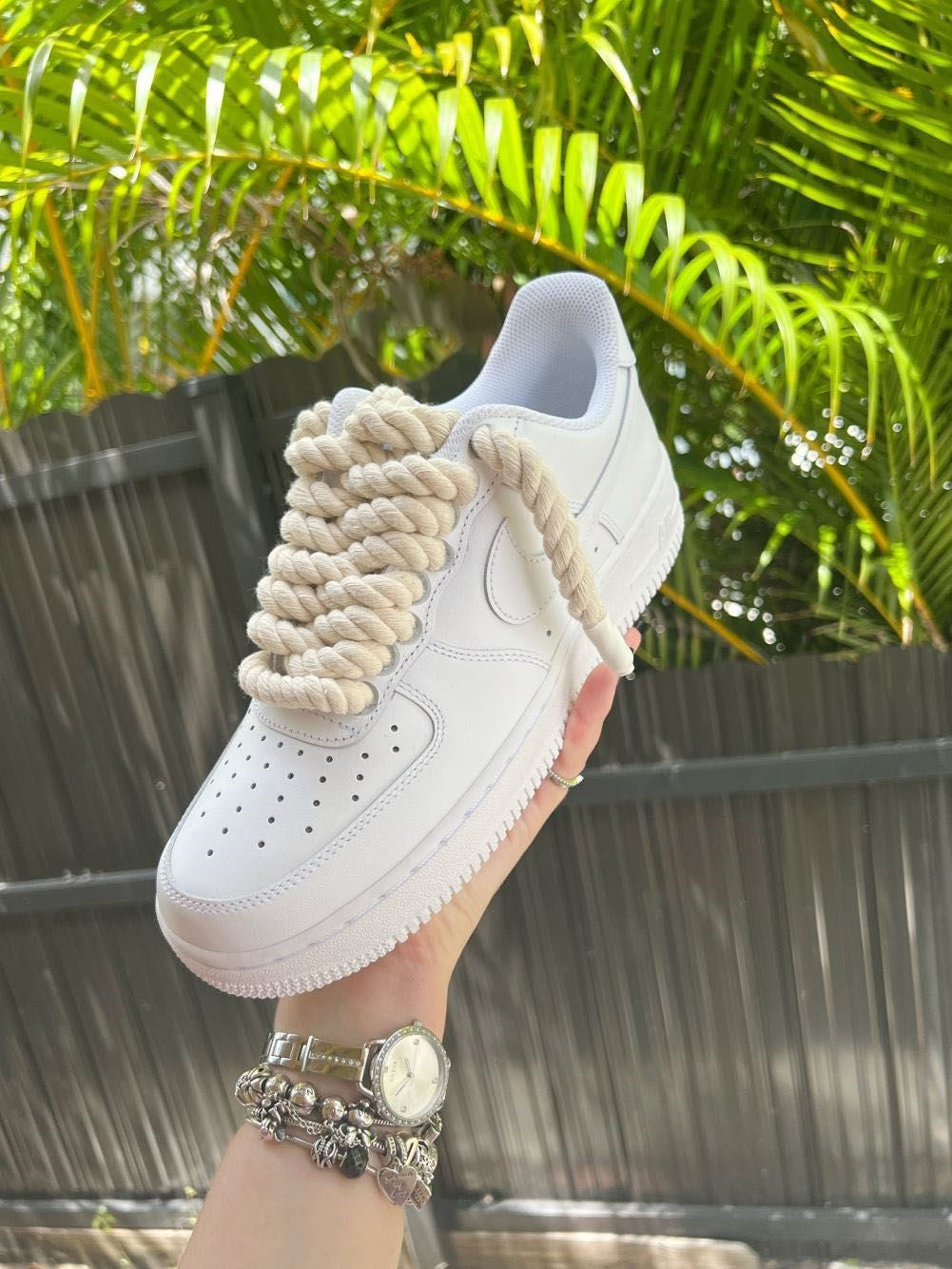 Beige Rope Custom Sneakers Air Force 1