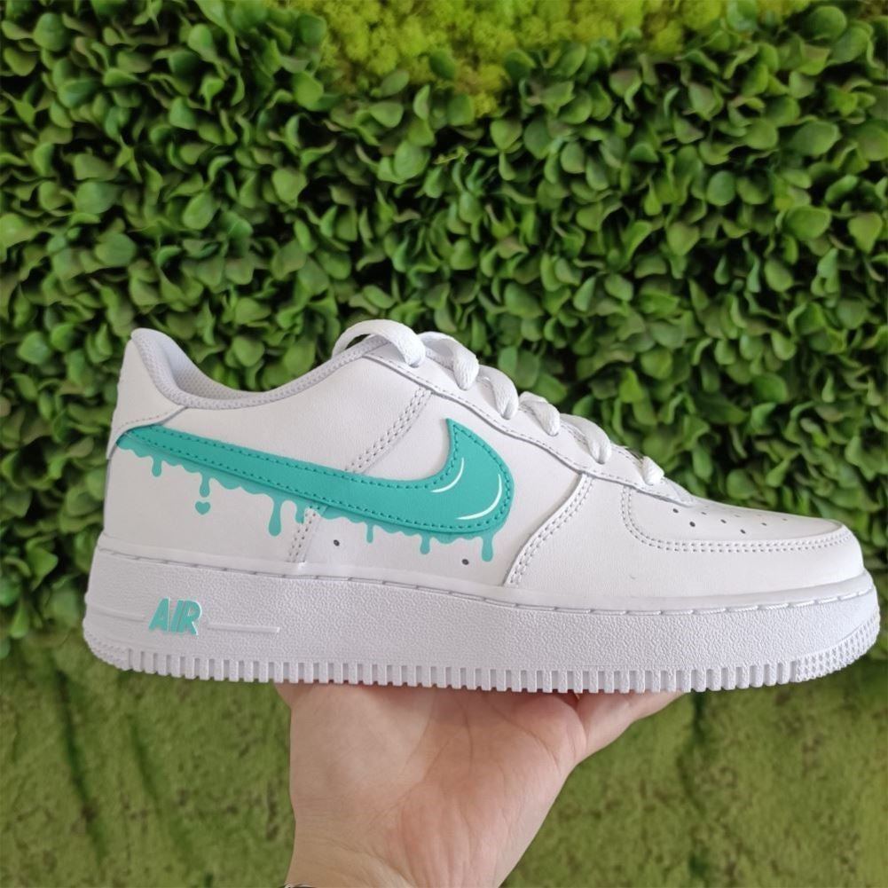 Mint Green Drip Custom Sneakers Air Force 1