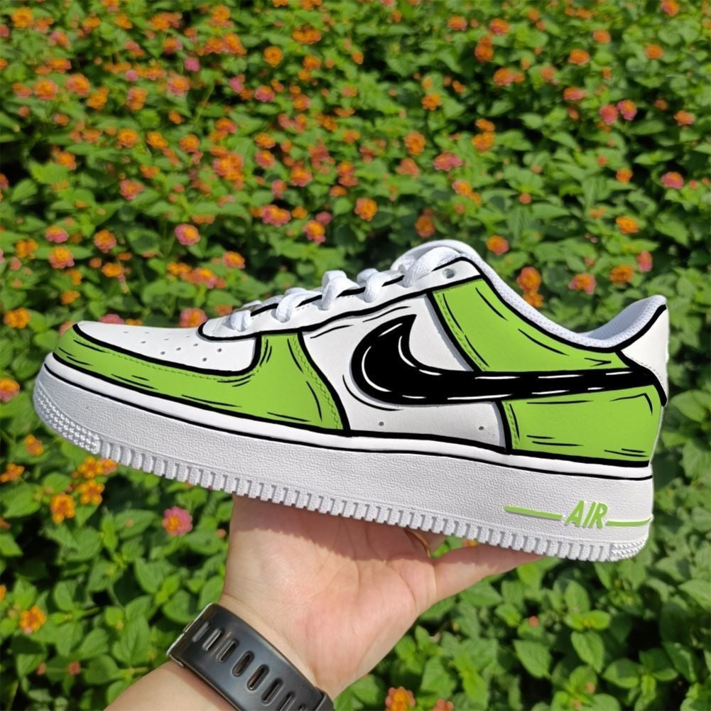 Cartoon Green Custom Sneakers Air Force 1