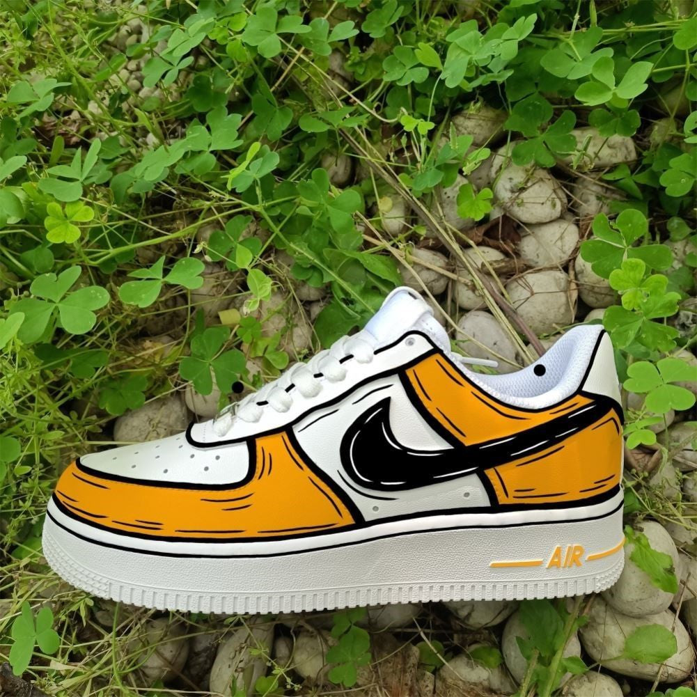 Cartoon Oarnge  Custom Sneakers Air Force 1