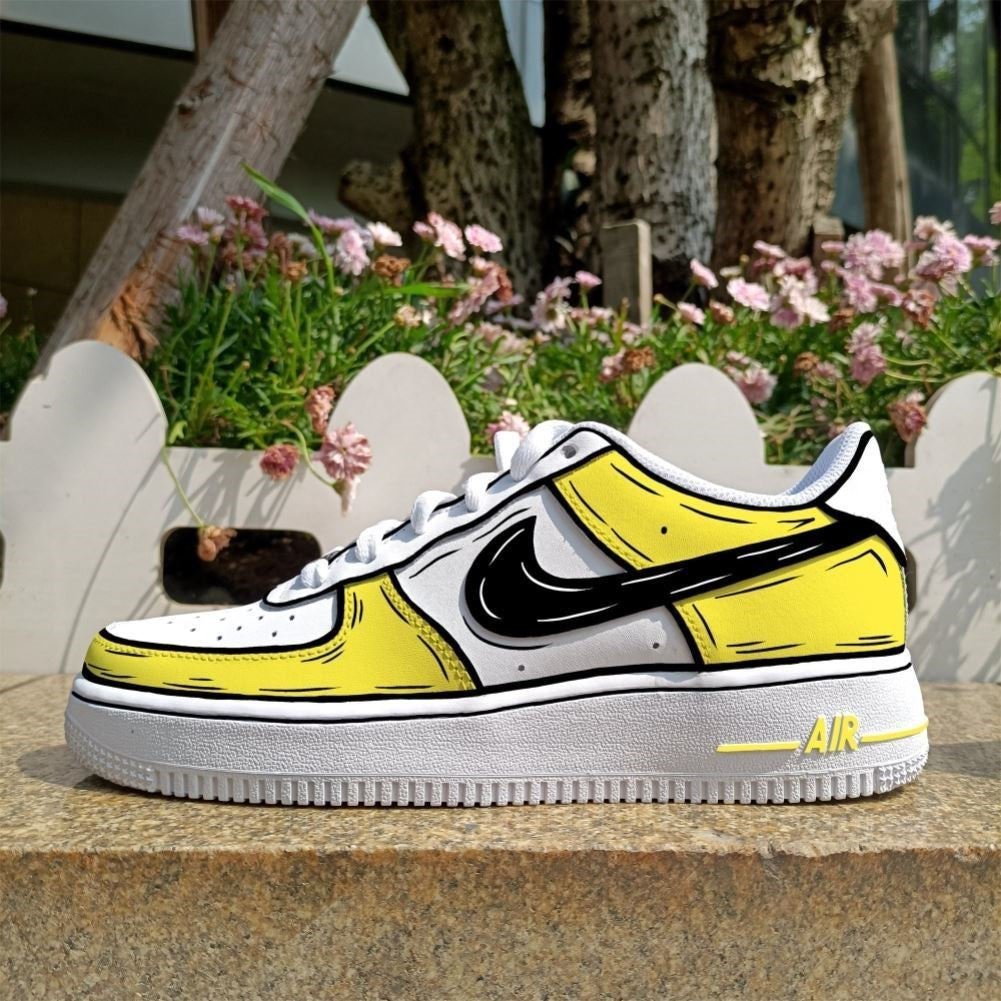 Cartoon Yellow Custom Sneakers Air Force 1