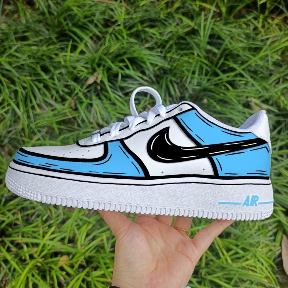 Cartoon Blue Custom Sneakers Air Force 1