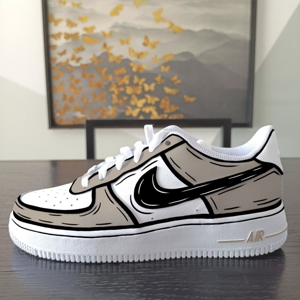 Cartoon Brown Custom Sneakers Air Force 1