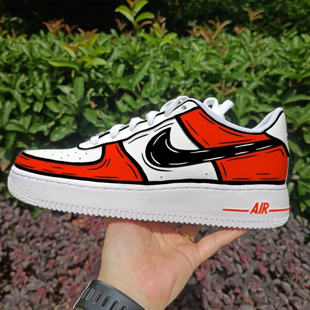 Cartoon Red Custom Sneakers Air Force 1