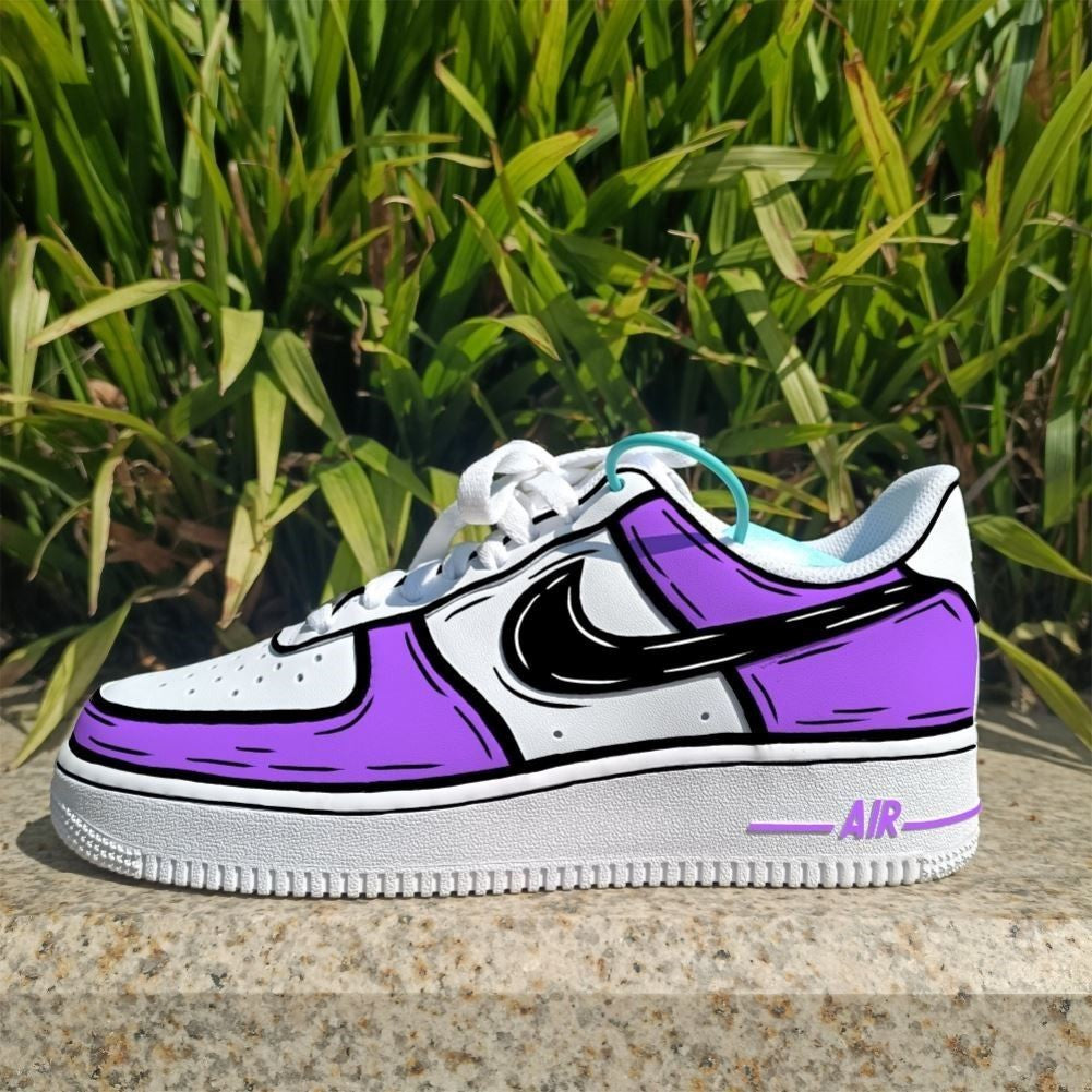 Cartoon Purple Custom Sneakers Air Force 1