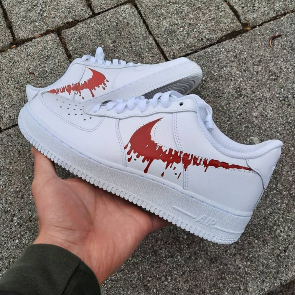 Red Dripping Custom Sneakers Air Force 1