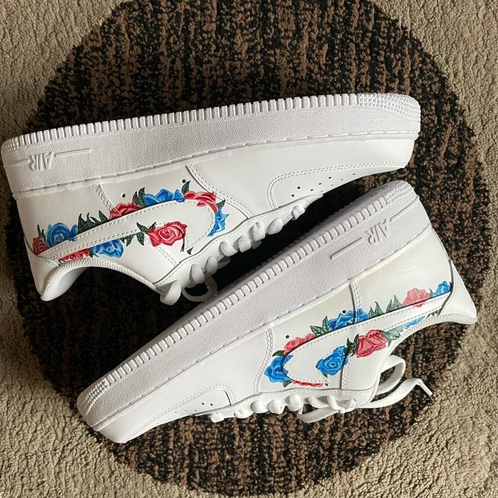 Pink Blue Flower Custom Sneakers Air Force 1