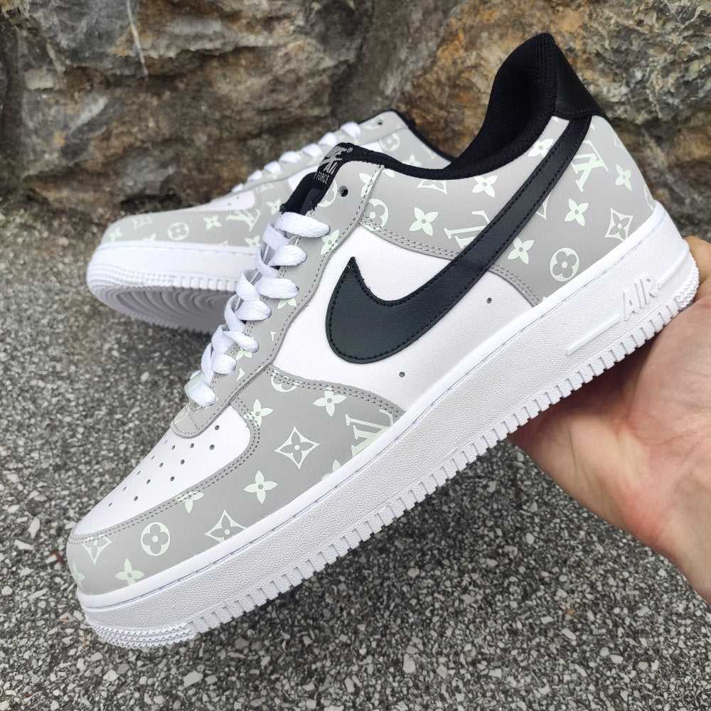 ROYAL GRAY LV Custom Sneakers Air Force 1