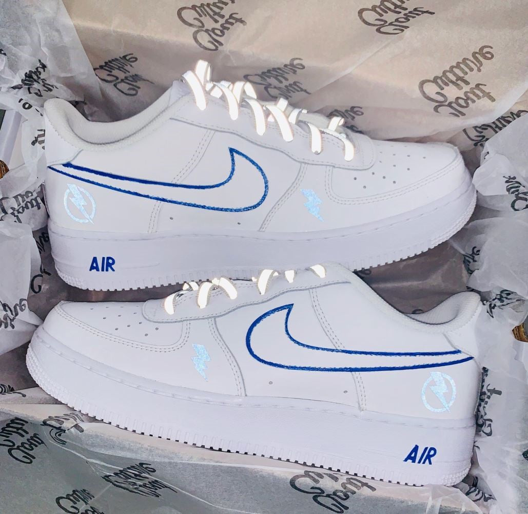 Reflective Blue Custom Sneakers Air Force 1