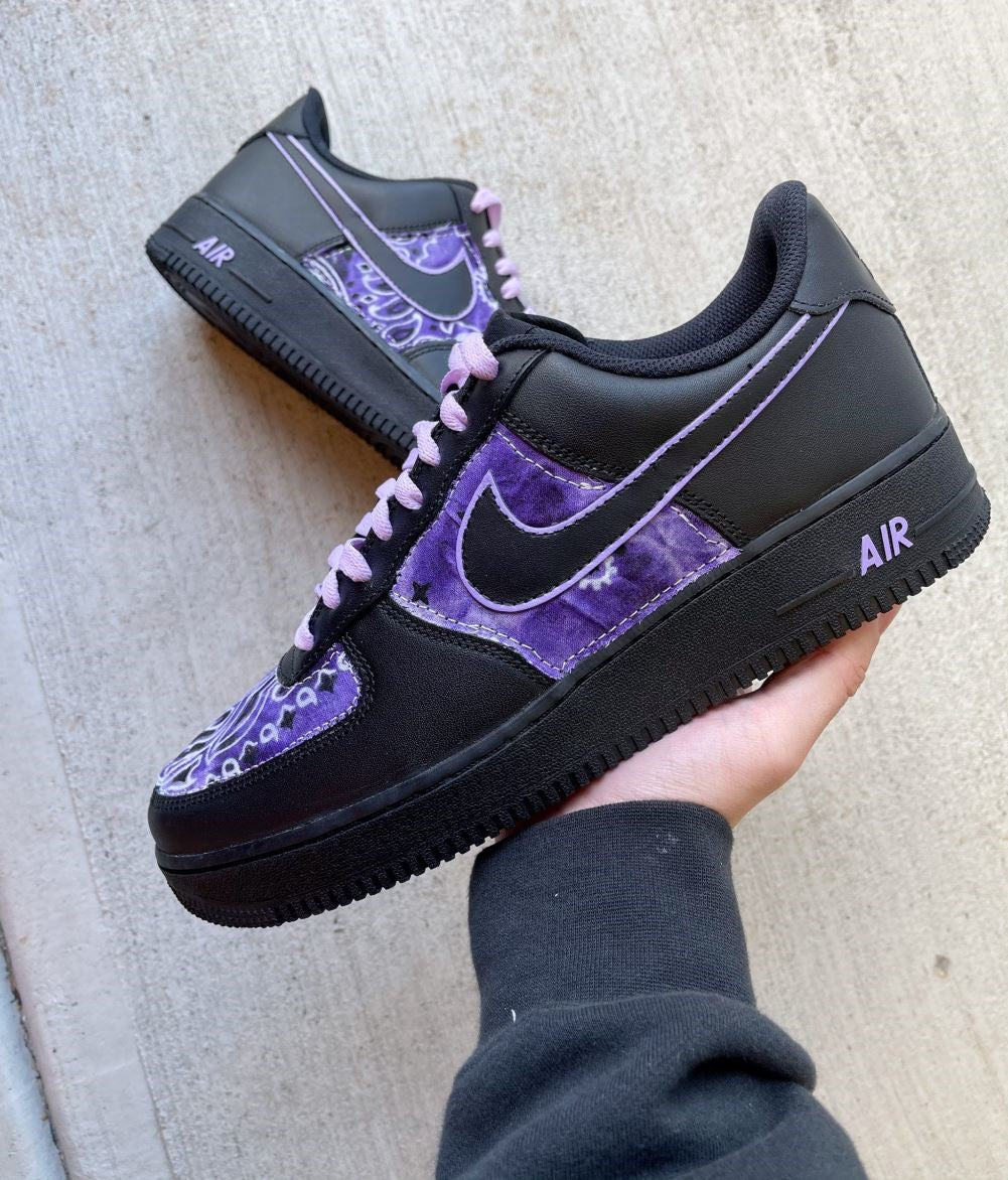 Purple Bandana Custom Sneakers Air Force 1