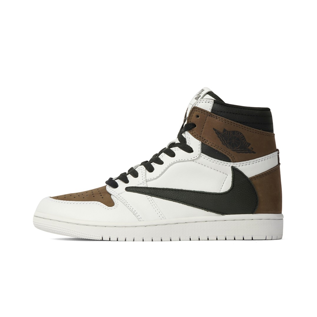 Brown Black Custom Sneakers Air Jordan 1 High Travis Scott