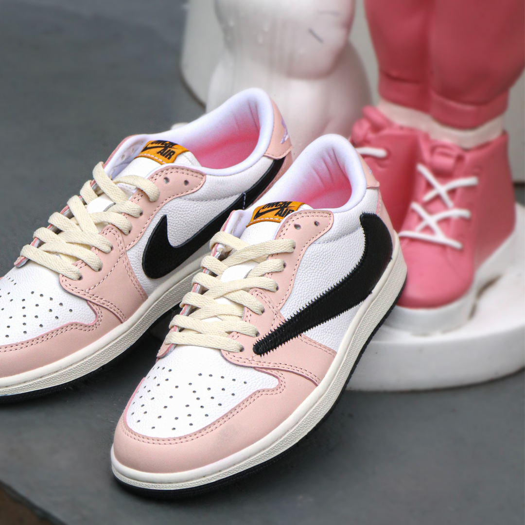 Pink Black Custom Sneakers Air Jordan 1 Travis Scott