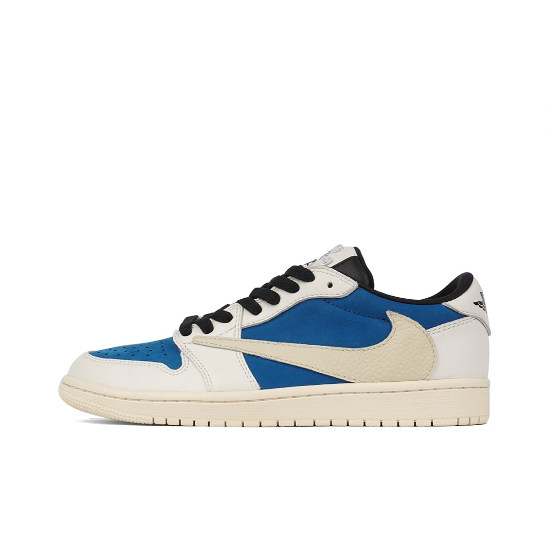 Blue White Custom Sneakers Air Jordan 1 Travis Scott