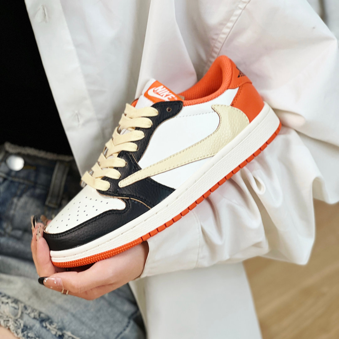 Orange Beige Custom Sneakers Air Jordan 1 Travis Scott