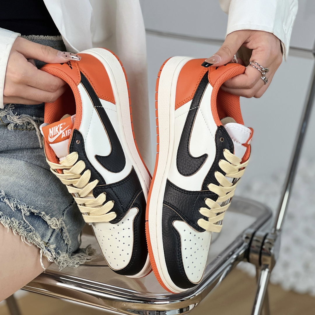 Orange Beige Custom Sneakers Air Jordan 1 Travis Scott