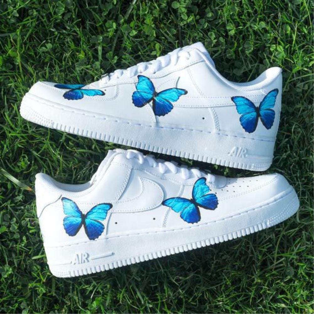 Blue Butterfly Custom Sneakers Air Force 1