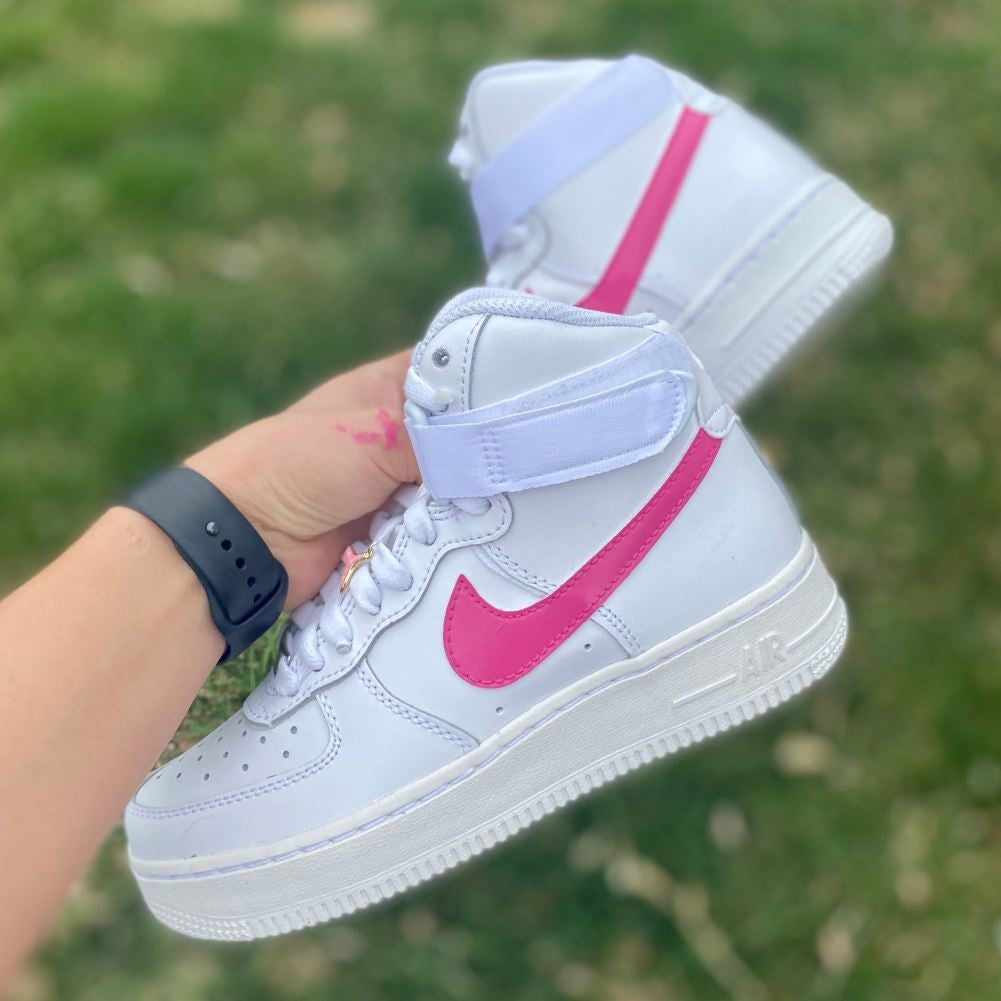 Pink Custom Sneakers Air Force 1 High