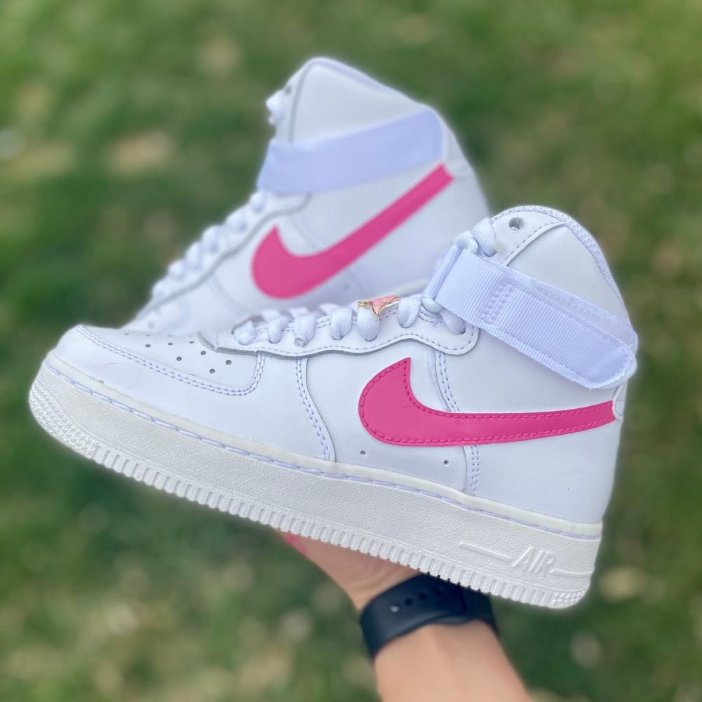 Pink Custom Sneakers Air Force 1 High