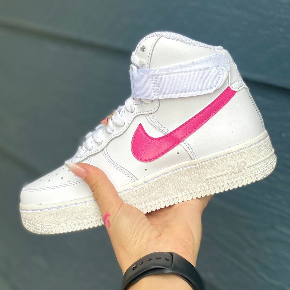 Pink Custom Sneakers Air Force 1 High