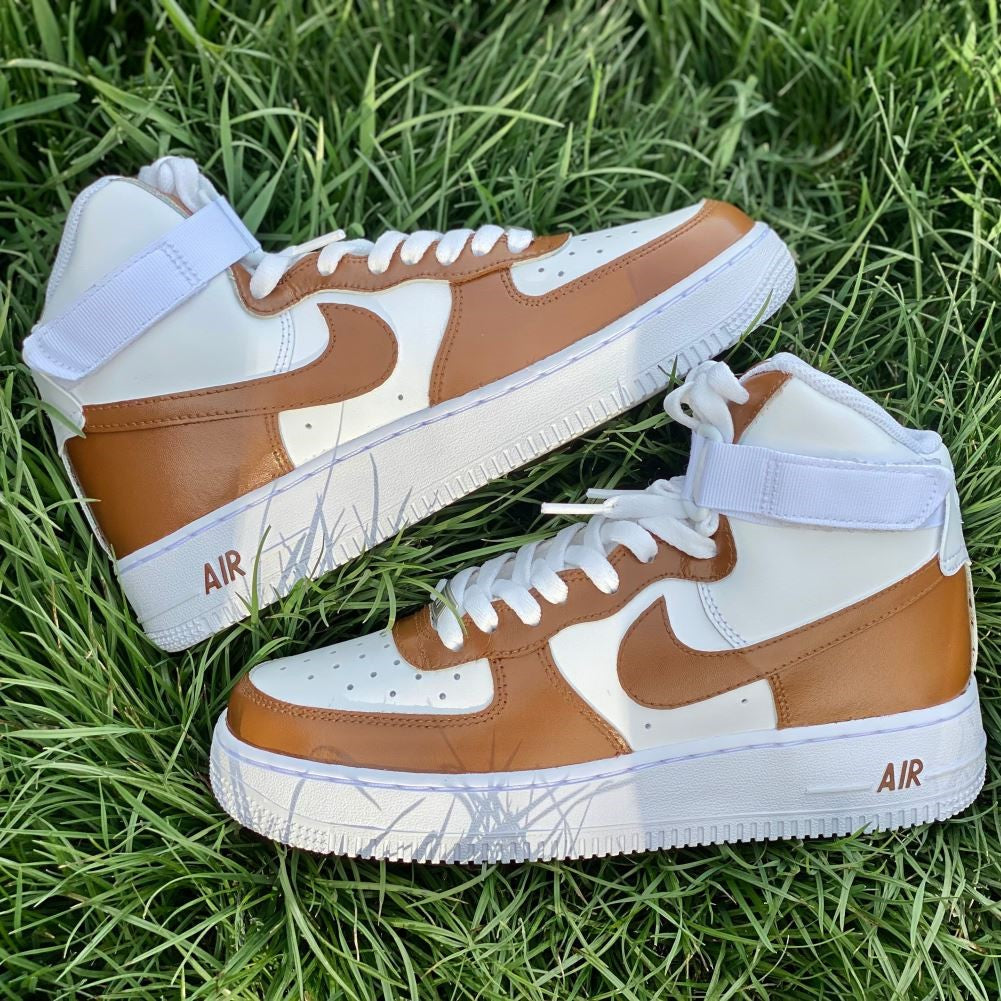 Mocha Brown Custom Sneakers Air Force 1 High