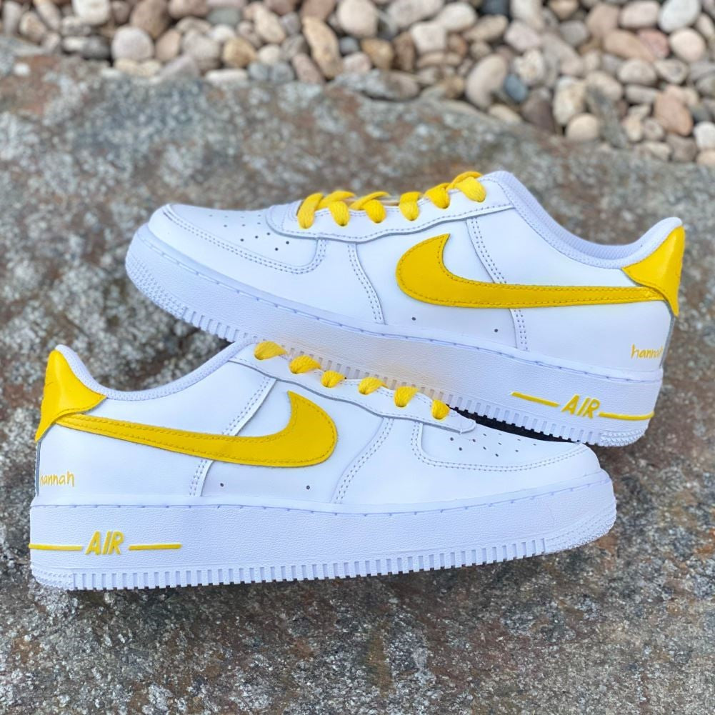 Yellow Word Custom Sneakers Air Force 1