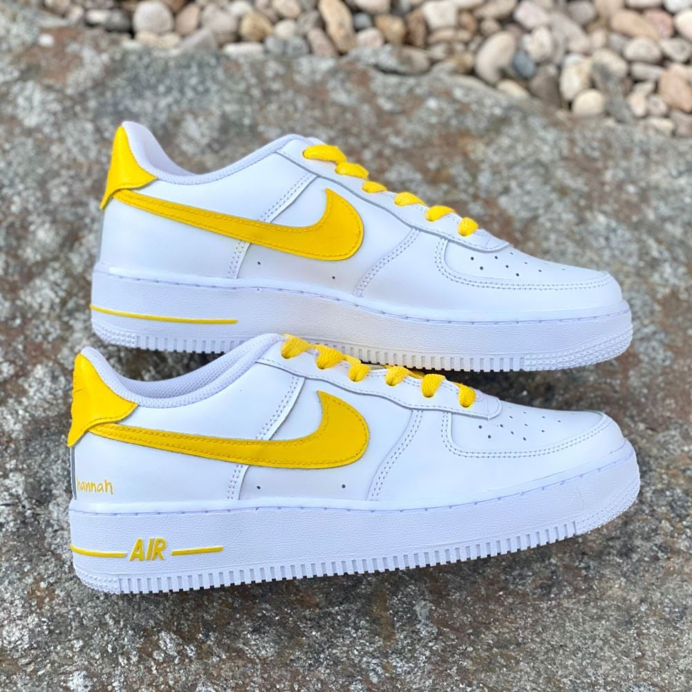 Yellow Word Custom Sneakers Air Force 1