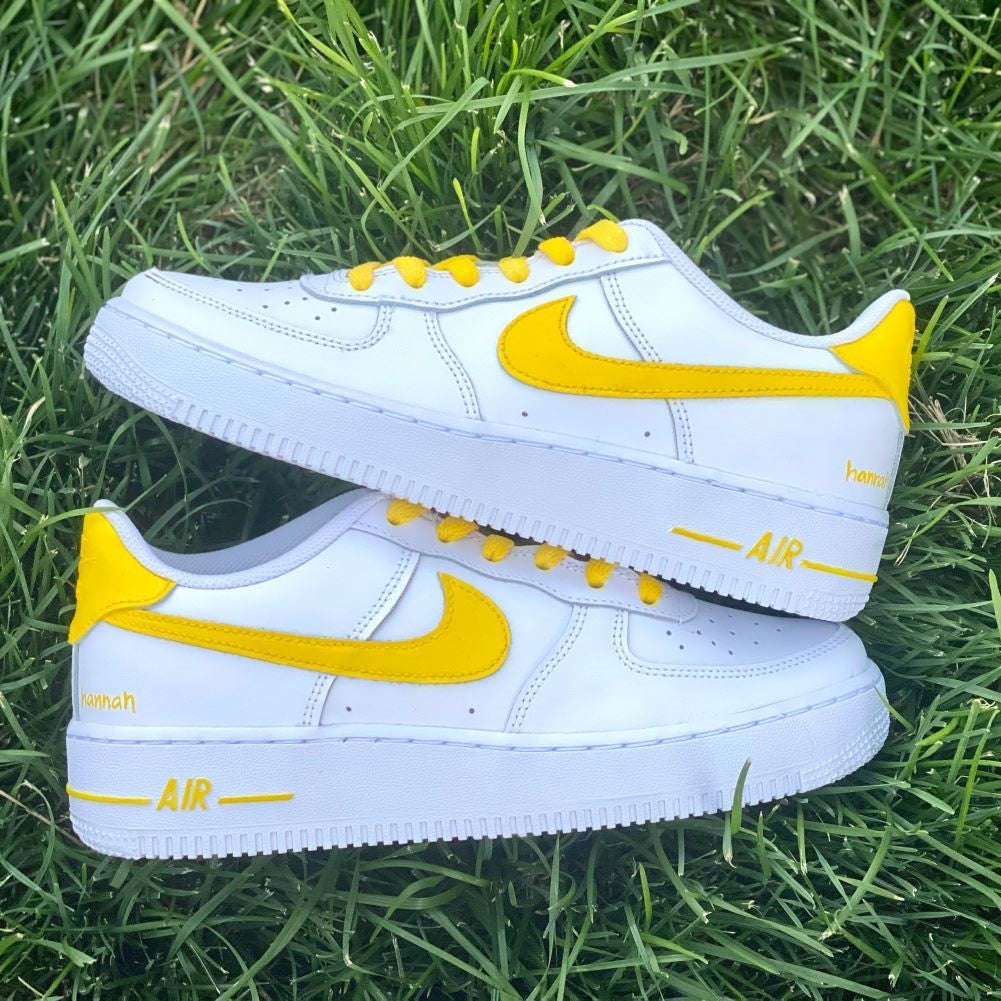 Yellow Word Custom Sneakers Air Force 1