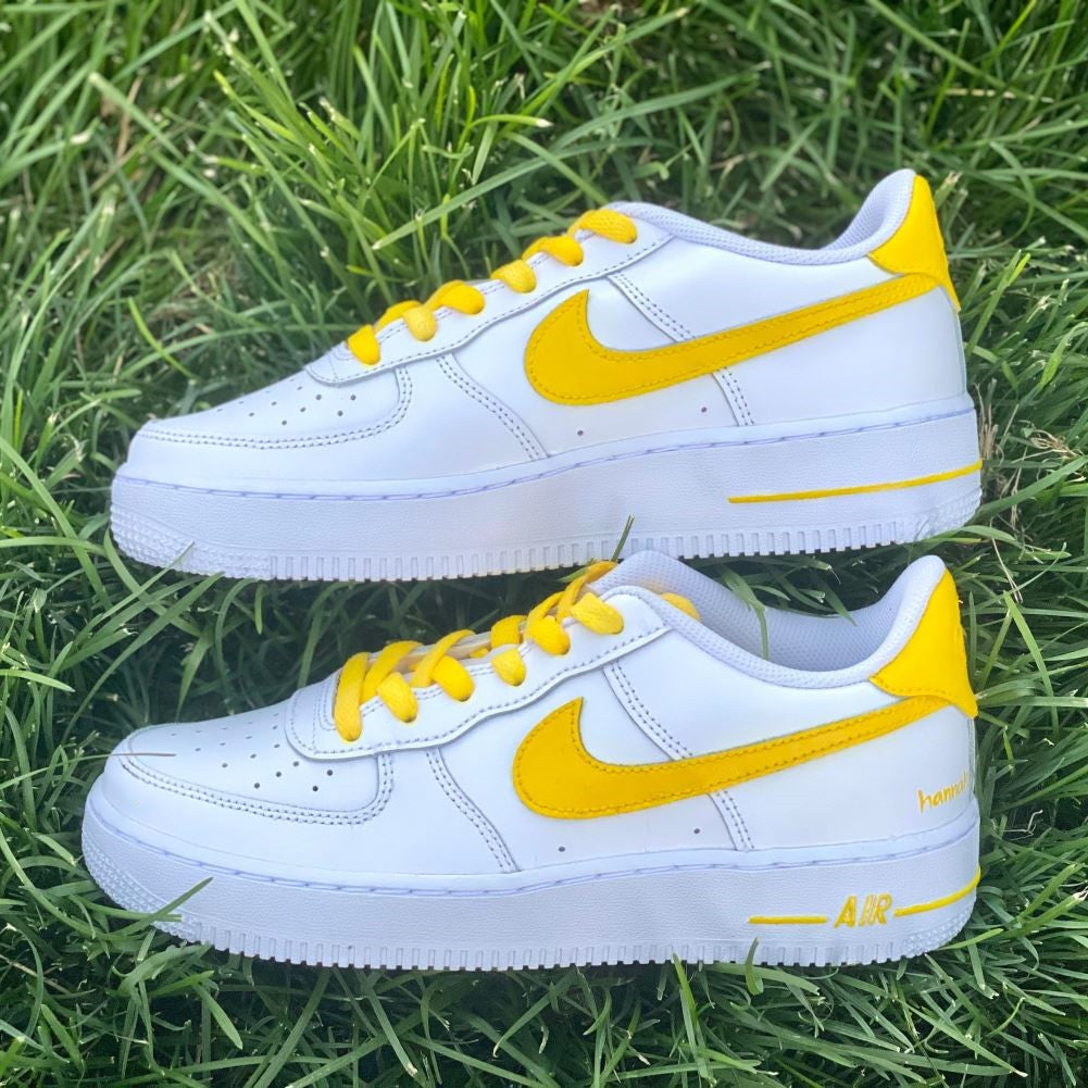 Yellow Word Custom Sneakers Air Force 1